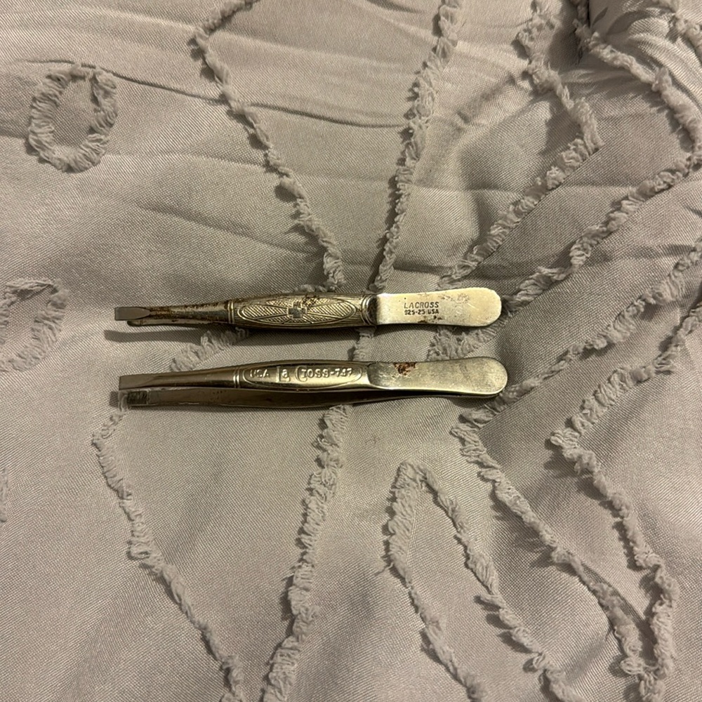 Set of vintage La Cross Tweezers